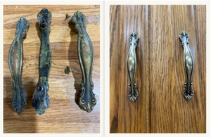 Latest before and afters using Cape Cod Metal Polishing Cloths on brass hardware.