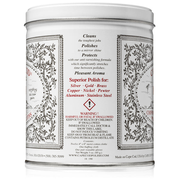 Cape Cod® Metal Polishing Cloths Economy Size Tin